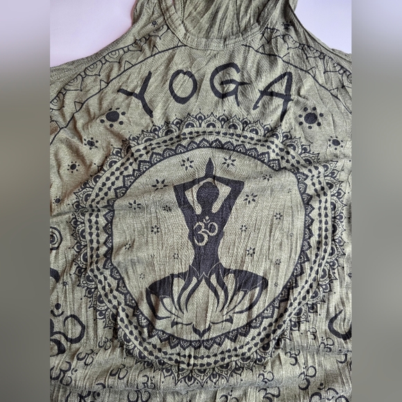 Sure Designs M Yoga Om Tank Dress Power By Moonflower Green 2975-z - Picture 6 of 12